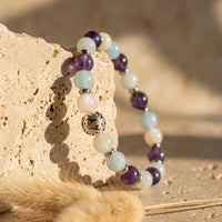 Premium Bracelet "Inner Sky" in Amethyst, Aquamarine & Moonstone 3