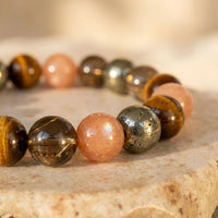 "Solar Energy" Bracelet in Smoky Quartz, Tiger's Eye & Golden Rutile Quartz 3