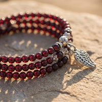"Abundance" Multi-Wrap Bracelet in Garnet 3