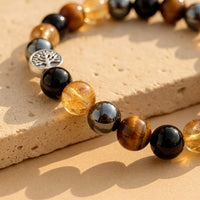 "Force & Light" Bracelet in Tiger Eye, Citrine, Hematite & Obsidian 3