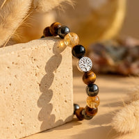 "Force & Light" Bracelet in Tiger Eye, Citrine, Hematite & Obsidian 5