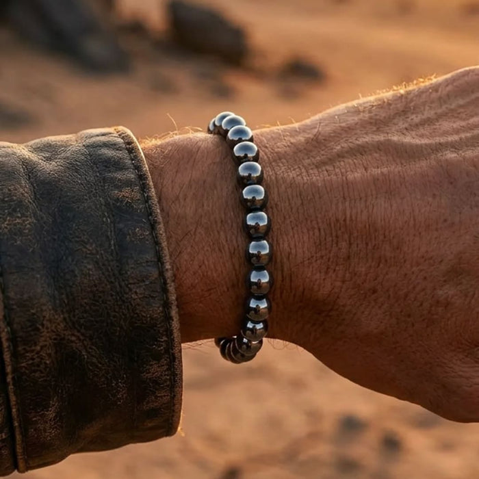 "Anchoring Symbol" Bracelet in Hematite