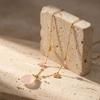 "Cocoon of Love" Necklace in Rose Quartz 1