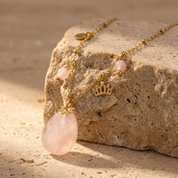 "Cocoon of Love" Necklace in Rose Quartz 3