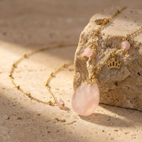 "Cocoon of Love" Necklace in Rose Quartz 4