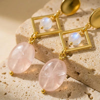 "Ear Cuffs 'Emotion & Elegance' in Rose Quartz & Moonstone" 3