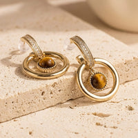 "Eclat Félin" Tiger Eye Earrings 4