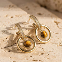 "Eclat Félin" Tiger Eye Earrings 3