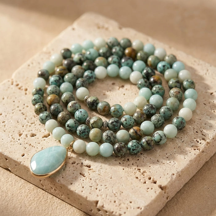 Mala Necklace “Back to the Essentials” in Amazonite