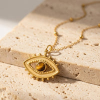 "Evil Eye" Necklace in Tiger's Eye 1