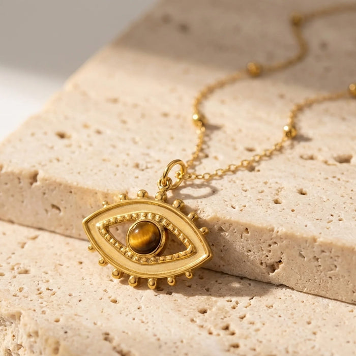 Collier « Evil Eye » en Œil de tigre