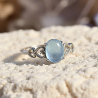 Adjustable Ring "Sea Crystal" in Aquamarine 4