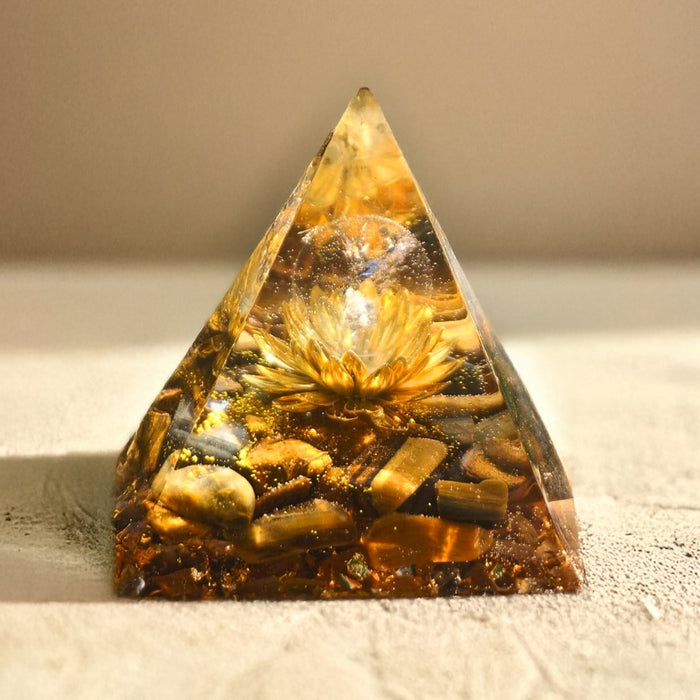 Orgonite "Divine Lotus" in Tiger's Eye