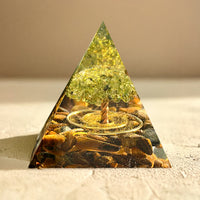 Orgonite "Surya - Tree of Happiness" in Tiger's Eye & Peridot 1