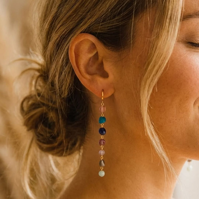Ohrringe "Wellness Kaskade der 7 Chakren"