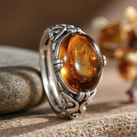 Adjustable Ring "Solar Glow" in Amber 5