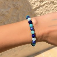 "Ocean" Bracelet in Amazonite, Lapis Lazuli, Aquamarine & Apatite 5