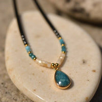"Drop" Choker Necklace in Apatite 3