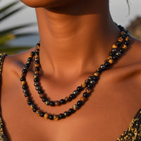 "3 Protections" Necklace in Hematite, Obsidian & Tiger's Eye 5