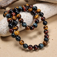 "Multiple Eye" Necklace in Tiger Eye, Hawk Eye & Bull Eye 5