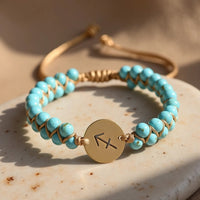 "12 Constellations" Woven Bracelet in Natural Stones 1