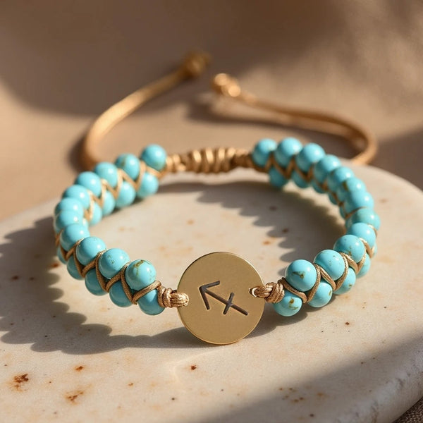 "12 Constellations" Woven Bracelet in Natural Stones