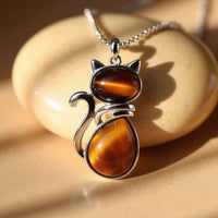 Cat Pendant in Natural Stone 3