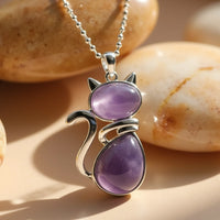 Cat Pendant in Natural Stone 1