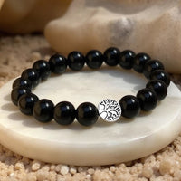 "Protective Anchor" Bracelet in Black Obsidian 3