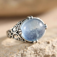 Adjustable Ring "Voice of the Soul" in Aquamarine 3