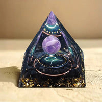Astrological Sign Orgonite in Amethyst & Obsidian 3