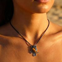 "Owl Spirit" Necklace – Natural Stone of Your Choice 4