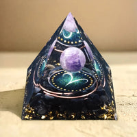 Astrological Sign Orgonite in Amethyst & Obsidian 1