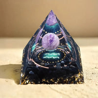 Astrological Sign Orgonite in Amethyst & Obsidian 6