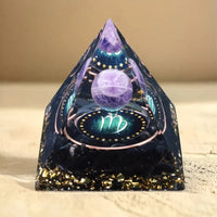 Astrological Sign Orgonite in Amethyst & Obsidian 10