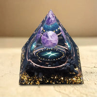 Astrological Sign Orgonite in Amethyst & Obsidian 11
