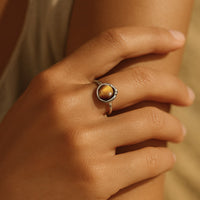 Adjustable "Shakti" Ring in Tiger's Eye 2