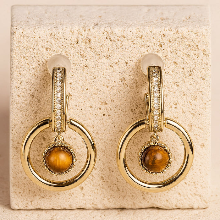 Boucles d'oreilles Œil de tigre "Éclat Félin"