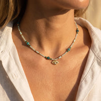 "Protective Eye & Inner Serenity" Necklace in Amazonite & Apatite 2