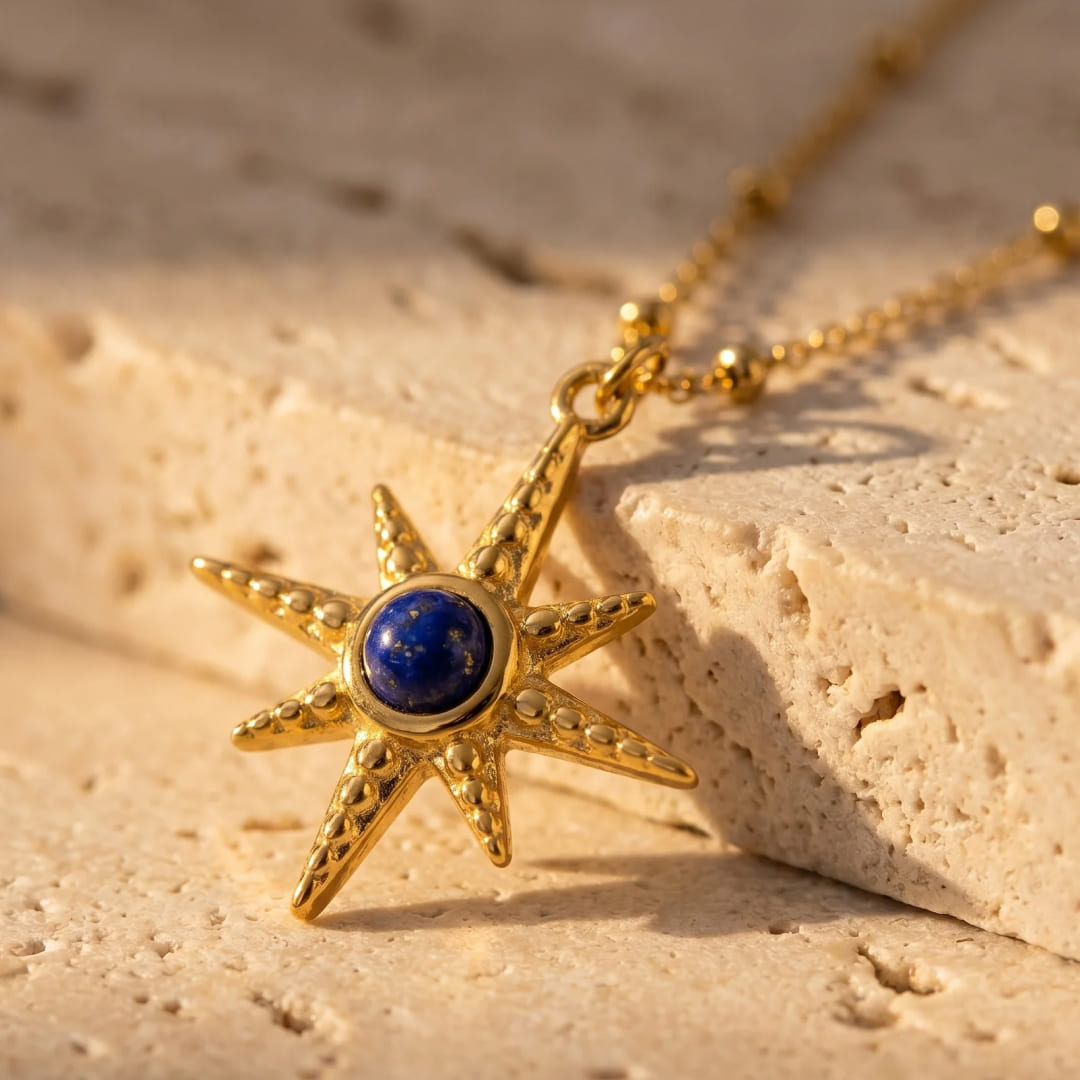 Star Necklace "Inner Compass" in Lapis Lazuli