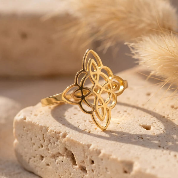 Verstellbarer Ring „Symbol des Schutzes“ – Hexenknoten