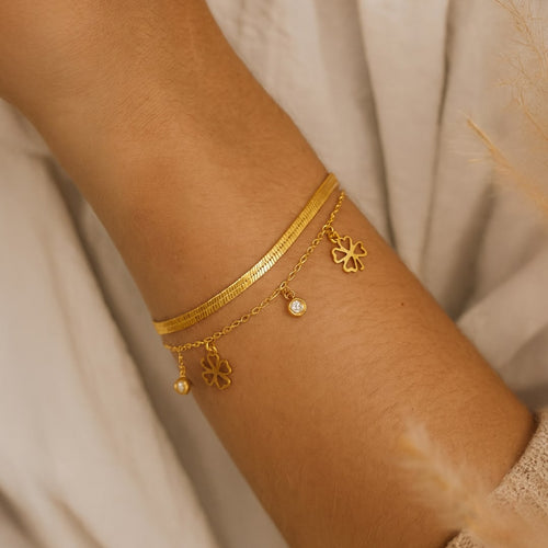 Armband "Verzauberter Klee" - Gold / Silber