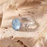 Adjustable Ring "Sea Crystal" in Aquamarine 3