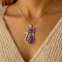 Cat Pendant in Natural Stone 2