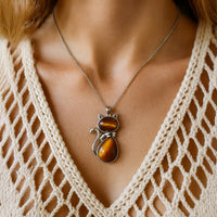 Cat Pendant in Natural Stone 4