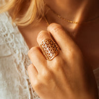 Adjustable "Flower of Life" Ring 4