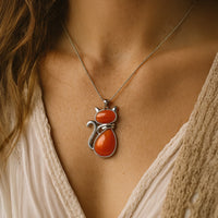 Cat Pendant in Natural Stone 10