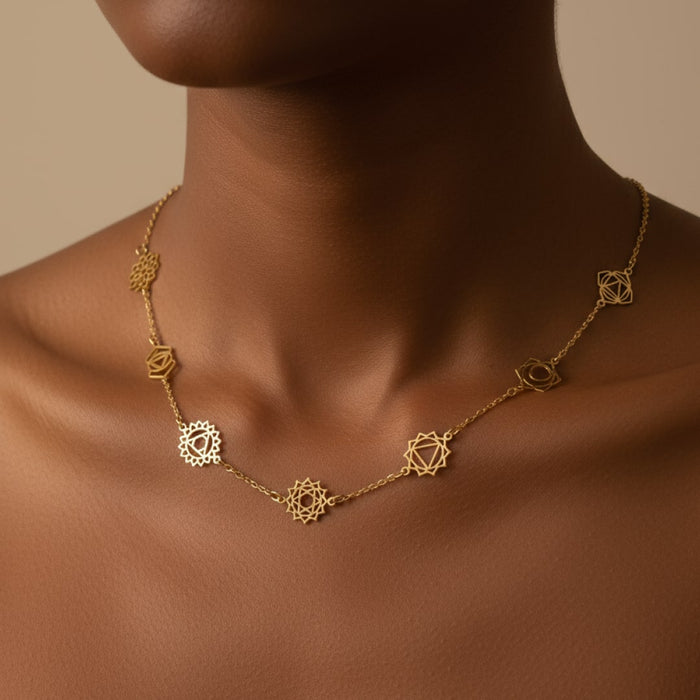 7 Chakren Kette – Mystische Symbole
