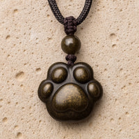 "Link Eternal" Paw Pendant in Golden Obsidian 3