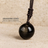 "Sphere" Pendant in Golden Obsidian 3